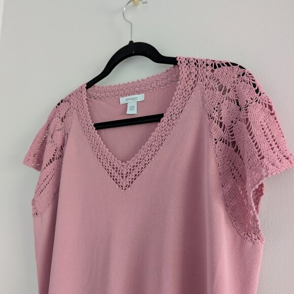 Dress Barn knit detail top - Picture 2 of 7